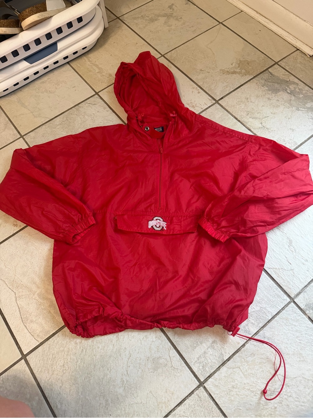 Vintage Ohio State Red Hooded Windbreaker Pullover